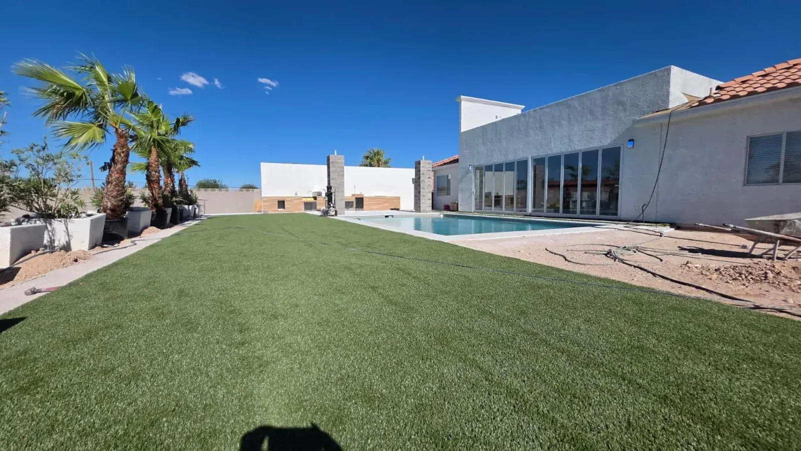 The villa’s private backyard