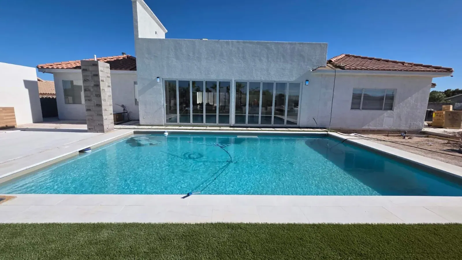 The heated pool and deck