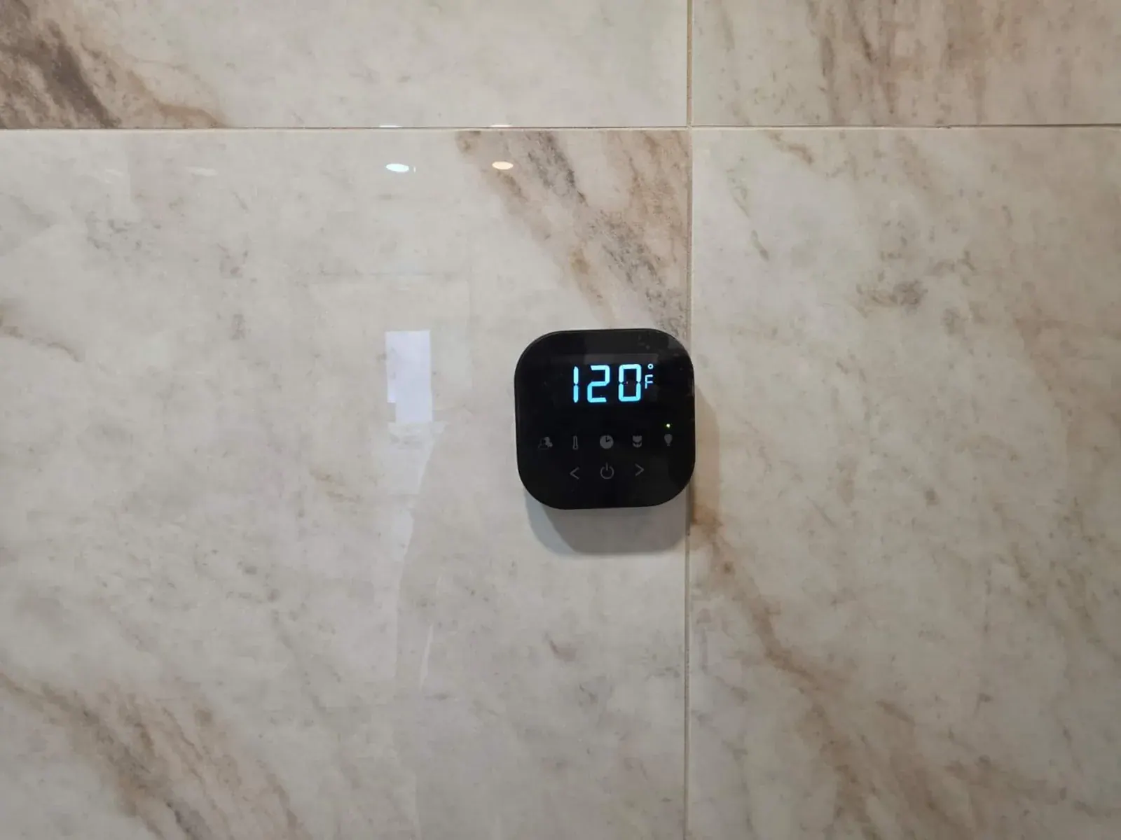 Inside the private steam room